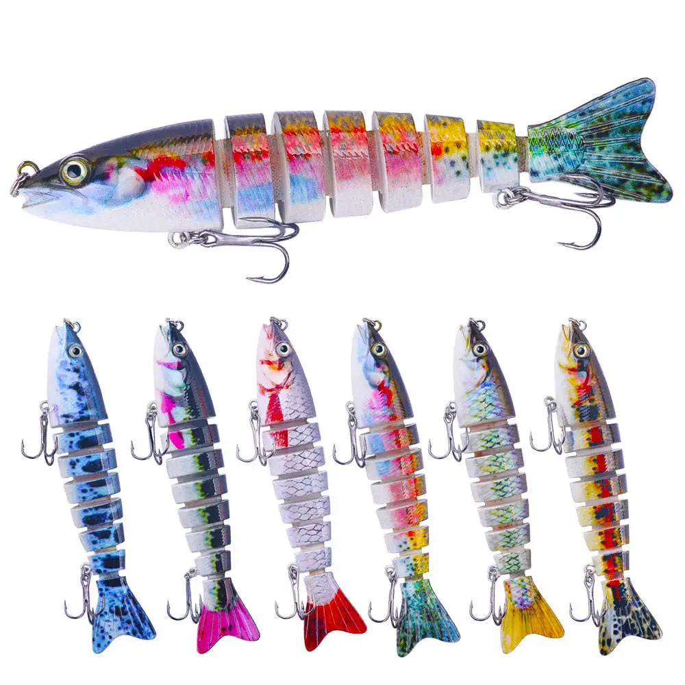 Wholesale JM027 13cm 20g Artificial Hard Baits 8 Segments Multi Jointed Minnow Fishing Lures