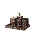 Wholesale Luxury Bathroom Set Accessory 5 Piece Nordic Style Home Decorative Marble Stone Toilet Bathroom Set