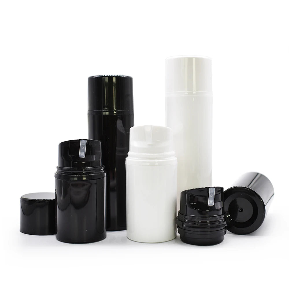 Empty Plastic Cosmetic Make up Black Airless Pump Bottle 30ml for Vacuum Lotion Cream