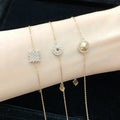 Fine Jewelry 18K Gold Jewelry AU750 Cubic Zircon Bracelet Women Solid Gold Jewelry 18K