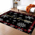 Custom Snow Print Christmas Area Rug 4X6 Machine Washable Non Slip Area Rugs Carpets for Bed Living Dining Room