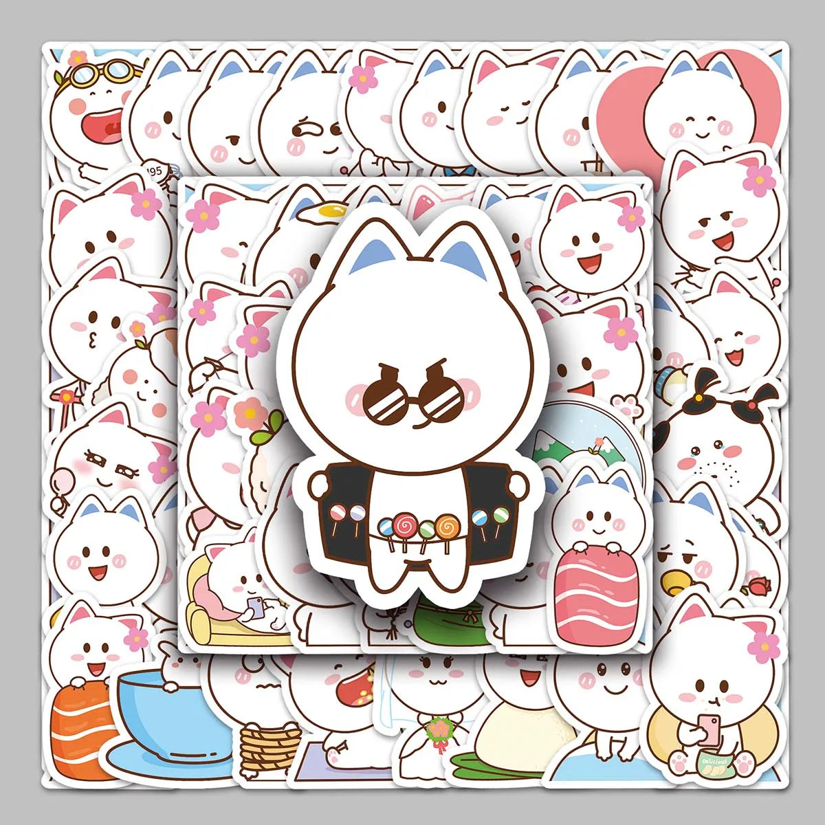 53PCS Source Wholesale Cute Stylish Fresh Artistic Personality Peach Fairy Sticker Album Headphones Flat Guitar Sticker