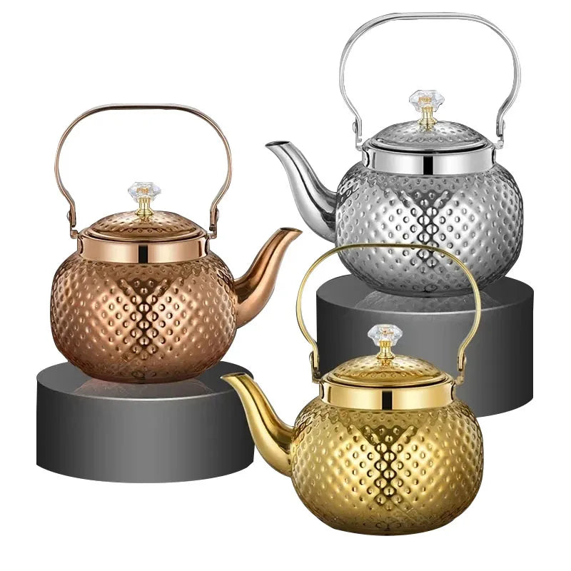 Factory Supply Saudi Arabia Gold Copper Color and Water Kettles Stainless Steel Tea Pot Available on Electric Ceramic Cooker