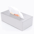 Rectangular Mirror Polishing Stainless Steel Tissue Box Metal Tissue Paper Holder Lay on Wall Mounted