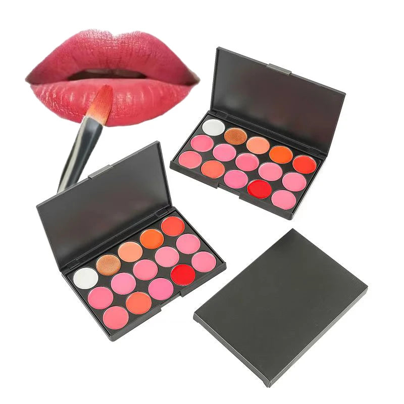 15-color Creamy Matte Makeup Lipstick Palette Moisturizing Easy to Color  Creamy Matte Makeup Lipstick Palette