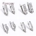 18K Gold Plated Inlay Zircon Earring Hooks DIY Women Tassel/ Pearl Drop Earrings Findings with Fastener Earwires Accessories