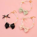 Retro Bowknot Cute Pet Necklace Dog Cat Pearl Necklace