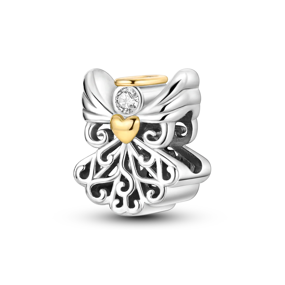925 Sterling Silver Holy Angel Beads with Zircon Fashion Jewelry for Women's Party Gift Fit Bracelet