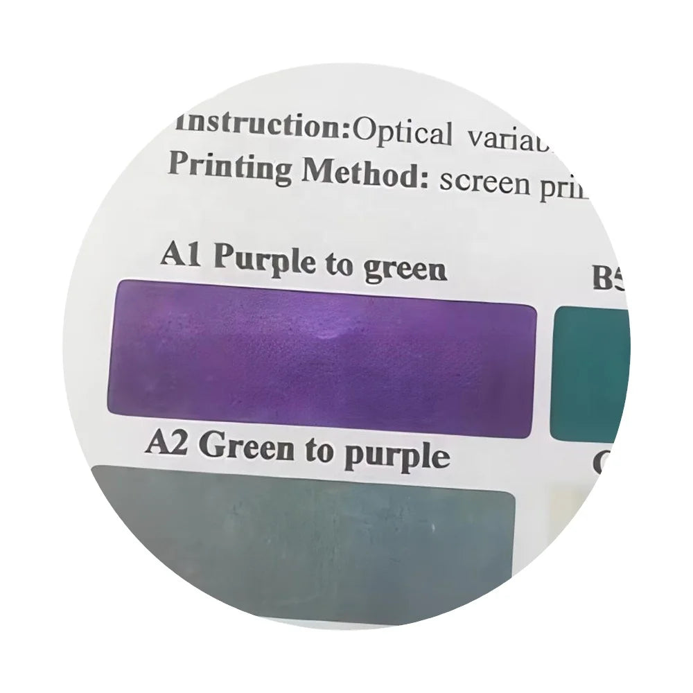 High-Value Security for Ink A1 Purple to Green Optical Variable Inks for Screen Printing for High-Security Documents Certificate