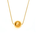 Hot Niche Accessories Geometric Beads Pendant Personality Snake Bone Chain Stainless Steel Gold-plated Necklace