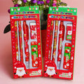 5pcs/set Promotional Stationery Set Christmas Kids Stationery Set Students Kawaii Stationery SetPencil Eraser Ika Ball Pen