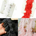 Width 12cm Chiffon Leaves Wedding Dress Skirt Bridal Lace Trim Ribbon Sewing DIY Craft
