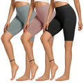 Buttery Soft 8 Inches Low Waist Women's Yoga Biker Shorts for Running and Cycling Stretchy Breathable Pattern-Decorated Shorts