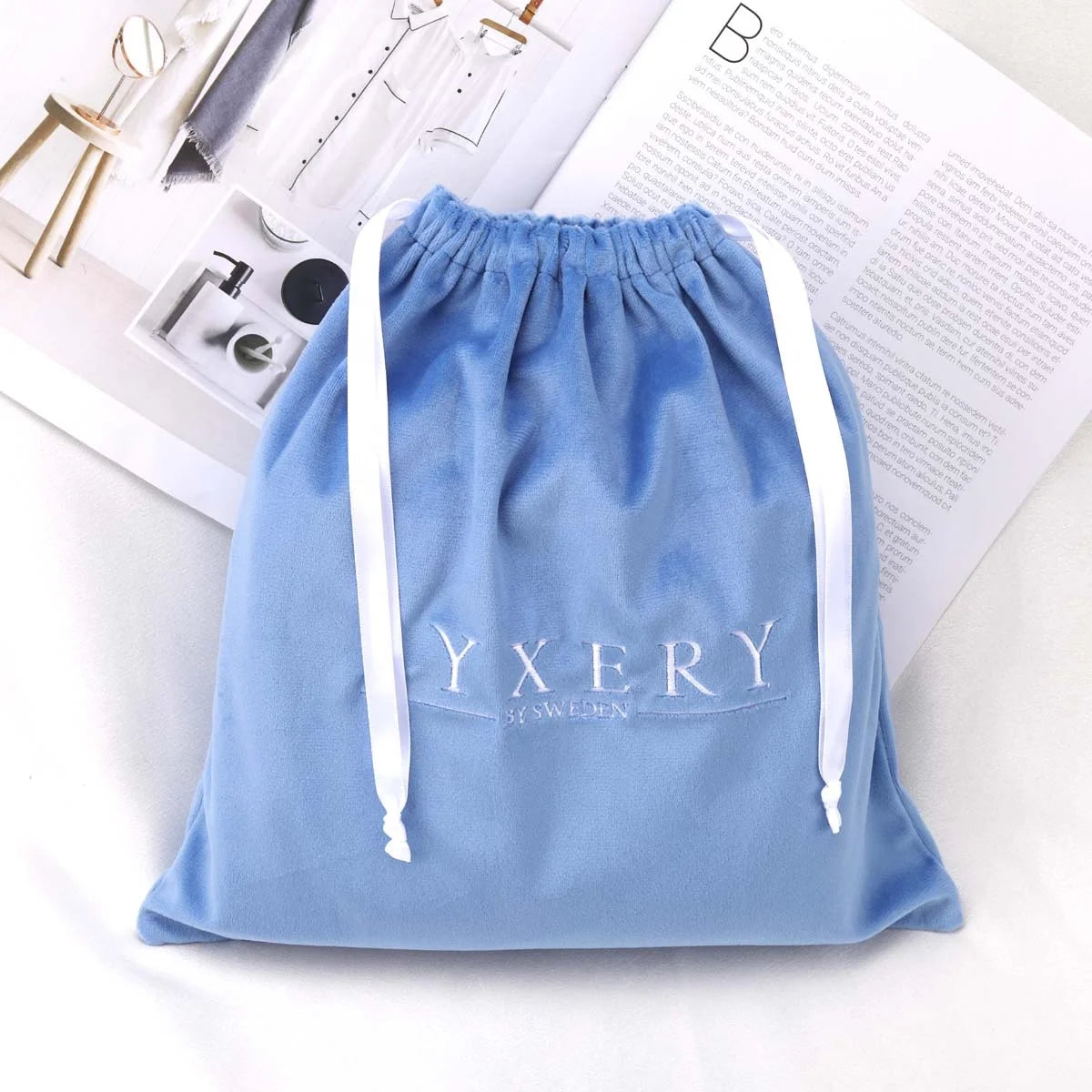 Custom Logo Printing Large Soft Velvet Hair Extension Packaging Gift Bag Drawstring Velvet Shoe Dust Pouch