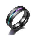 High Quality Anillos Negros Simple Aristocratic Stainless Steel Engagement Band Black Ring for Men