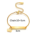 Wholesale Adjustable Kids Stainless Steel 14k Gold Plated Custom Engraved Boy Lil Girls Initial Name Bar Blank Baby Bracelet