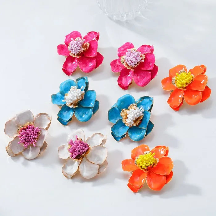 Sweet Fashion Women Drop Earrings Alloy Flower Metal Drop Earring