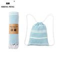 Wholesale Custom Quick Dry 100% Cotton Turkish Tassels Eco-Friendly Sand Free Soft Striped Beach Towel with Bag for Summer