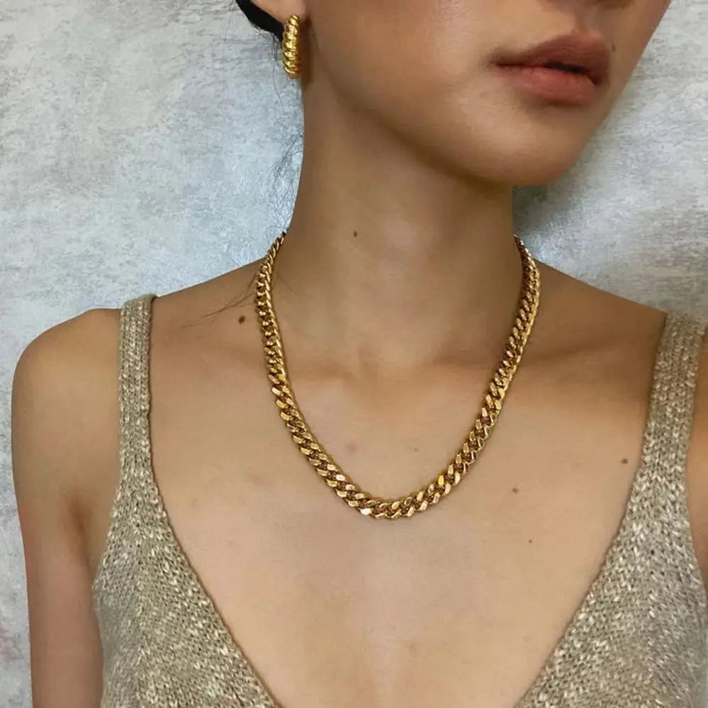European and American Ins Niche Simplicity Shining Titanium Steel Necklace Shining Titanium Steel Necklace