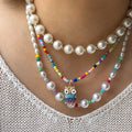 Customized Fashion Handmade Beaded Jewelry Collarbone Chain Kolye Ucu Pearl Necklace Seed Beads Layered Necklace