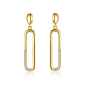 Daidan Earing Silver 925 Oval Big Drop Zircon Gold Plated Fashion Long Tassel Earrings