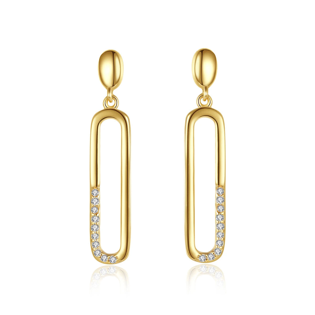 Daidan Earing Silver 925 Oval Big Drop Zircon Gold Plated Fashion Long Tassel Earrings