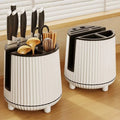 Multi-function Rotary Knife Holder Chopsticks Bucket Plastic Kitchen Knives Spoon and Chopsticks Storage Holder Rack