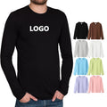 200g 100% Cotton Unisex Men Women Long Sleeve T-shirts Custom LOGO T Shirt Printing Blank T-shirt Knitted