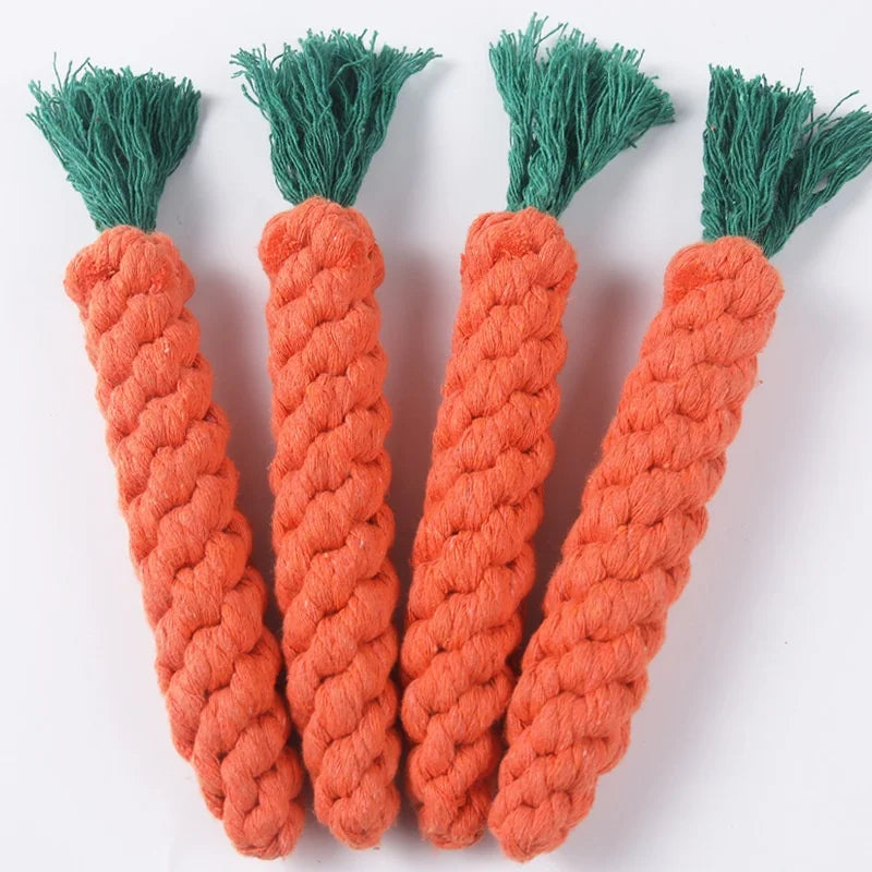 Dog Toys Cotton Rope Braided Carrot Molar Teeth Cleaning Rope Knot Wholesale Pet Supplies