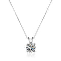 1 Carat D Color Moissanite Pendant Four Claw square Necklace Sterling Silver Clavicle Chain with Certificate
