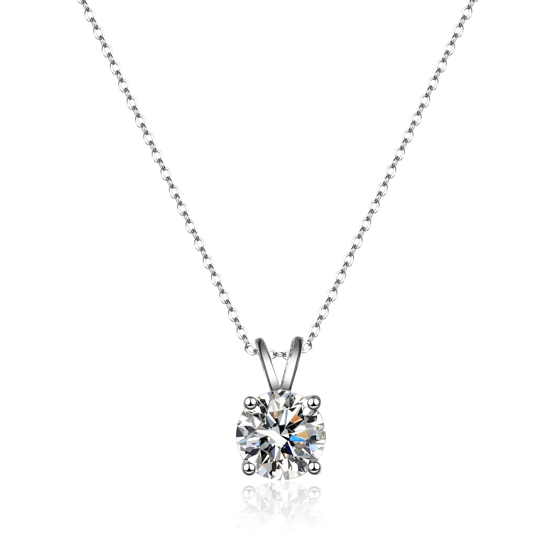 1 Carat D Color Moissanite Pendant Four Claw square Necklace Sterling Silver Clavicle Chain with Certificate