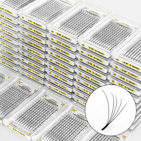 Abonnie Wholesale 3D 5D 6D Premade Lash Fans Long Stem Flat Base Narrow Pre Made Lash Fans Trays Mink Premade Eyelash Volume Fan