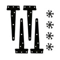 Heavy Duty 8 Inch Rustproof Iron T-Strap Shed Hinge Black Rustic Metal Barn Door Hinges for Gates T/Tee Hinge Weatherproof