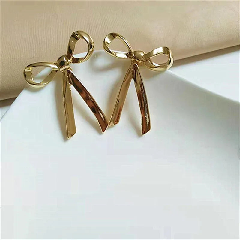 Classic Ribbon Bow Stud Earrings Long Drop Dangle Earrings Cute BowKnot Tassel Earrings Jewelry Gifts for Women Teen Girls