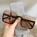 Lady Women Girl Sunglasses Beautiful square Cute Traveling No Pressure Sunglasses Oversized Big Frame Take Photo Sunglasses