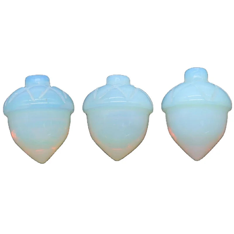 natural gemstone Stone Hazelnut Ornaments Opalite Pine Nuts Carved Home Decoration Crystal Crafts for Christmas
