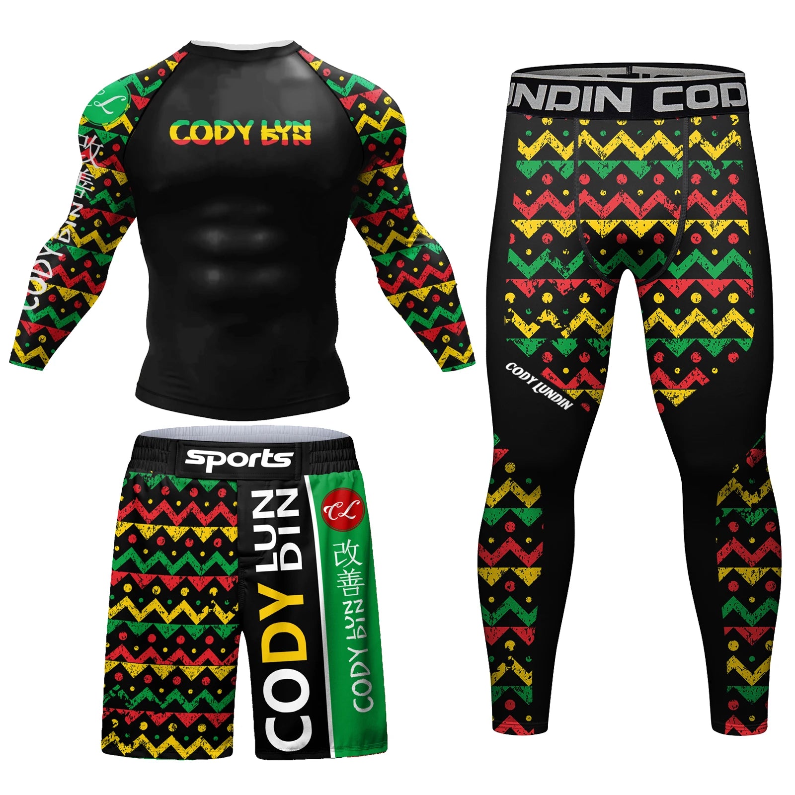 Cody Lundin Custom Men Jiu Jitsu Rashguard Snake Graphic Masculine BJJ Training No Gi Fightwear Sublimation Gym Fitness Sets