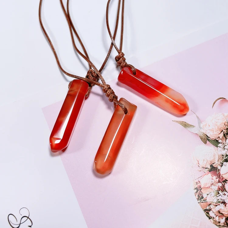 Huiying Crystal Charms Carnelian Pendant Men Women Red Agate Stone For Jewelry Making Jewelry