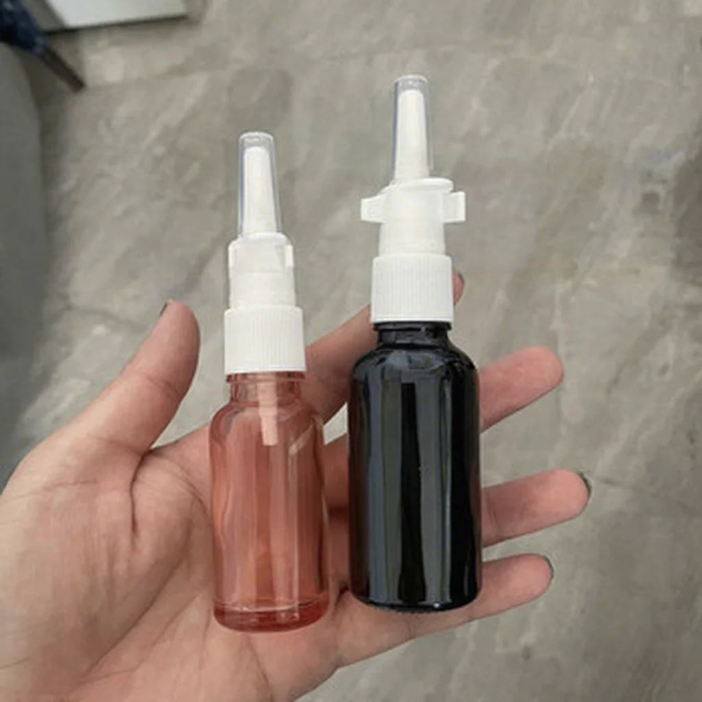 Wholesale 5ml 10ml 15ml 30ml 60ml Refillable Glass Nasal Rinse Spray Bottles in pink Brown Black Empty 10ml Wash Bottle