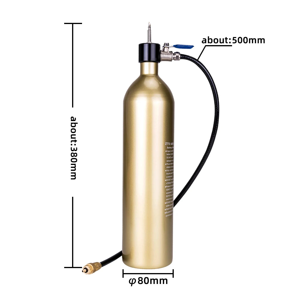 ZTTO Bicycle Tubeless Tire Pump Tyre Inflator Air Booster Air Bottle With Valve Gas Cylinder Fit for MTB Road Bike Tubeless