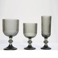 European Vintage Stained Glass Goblet Simple Vertical Pattern Glass Cup