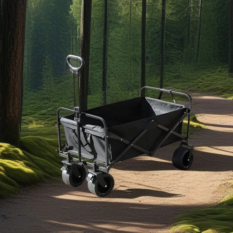 High Loading Collapsible All-terrain Heavy Duty Metal Foldable Picnic Camping Garden Shopping Trolley Wagon Cart for Garden