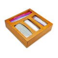 Bamboo Wooden Rectangle Ziplock Food Storage Organizer Drawer Box with Customizable Color and Modern Design