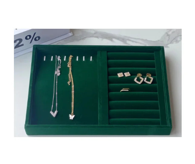 FORTE Velvet Jewelry Display Trays Accessory Pallets for Ring Pendant Earrings Necklace Premium Boxes for Jewellery Storage