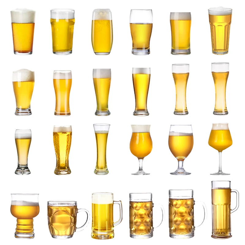 Wholesale Custom Cheap Craft Beer Glasses Cup Wheat Whisky Wine Glass Hand Blown Crystal Drinking Pint Beer Glass for bar