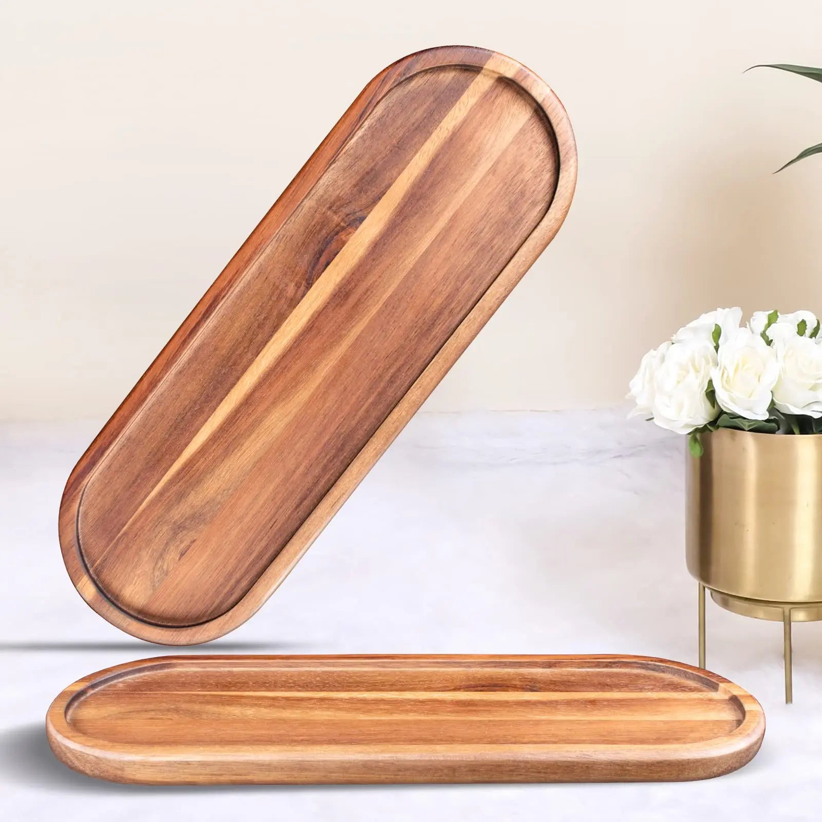 Wooden Trays for Vanity Bathroom Decor Plate Kitchen  Organizer Tray Bathroom Soap Dishes Holders Organizers Wood Serving Tray