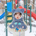 Wholesale Outdoor Winter Warm Plush Kids Scarf Hat Gloves Sets Plain Style with Neck Cover