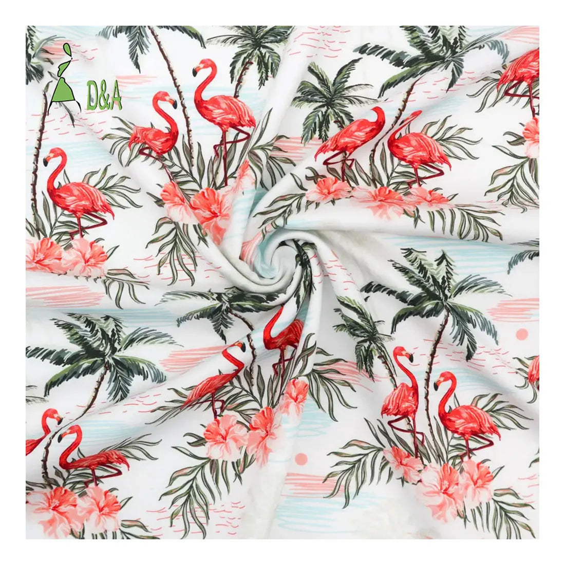 Custom Hawaiian 100% Rayon Fabric Animal Print Linen for Girls' Clothing-for Dresses Sleepwear and Lining