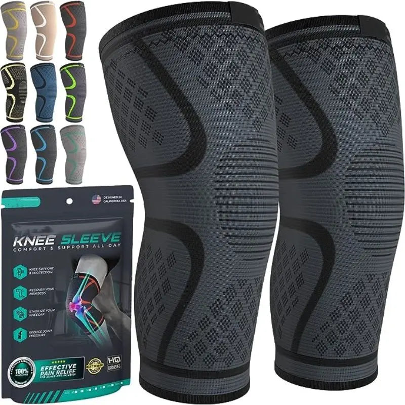 2024 Unisex Adjustable Nylon Knee Brace Soft Orthopedic Sport Sleeve for Knee Pain Relief New Improved Knitting Knee Support