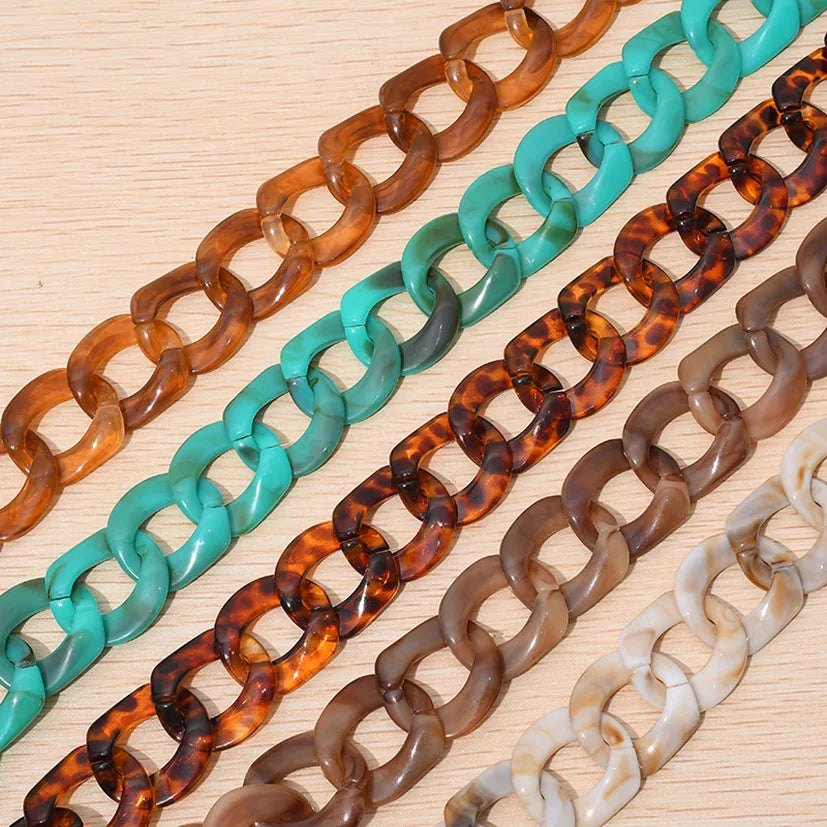 Deepeel AL503 50cm Custom DIY Handbag Accessories Detachable Resin Chain Plastic Bag Chains Purse Chain